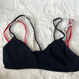 Boys + Arrows black, red, and white bikini top